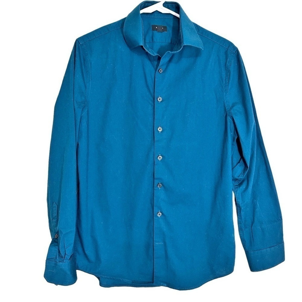 🌸Express- Slim 1MX- Teal Button Down Casual Dress Shirt- Size XS